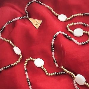 Black white and gold waistbeads